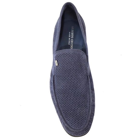 ALBERTO CICCIOLI 🇮🇹 MEN'S BLUE SUEDE COMFORT SUMMER LOAFERS - Picture 5 of 6